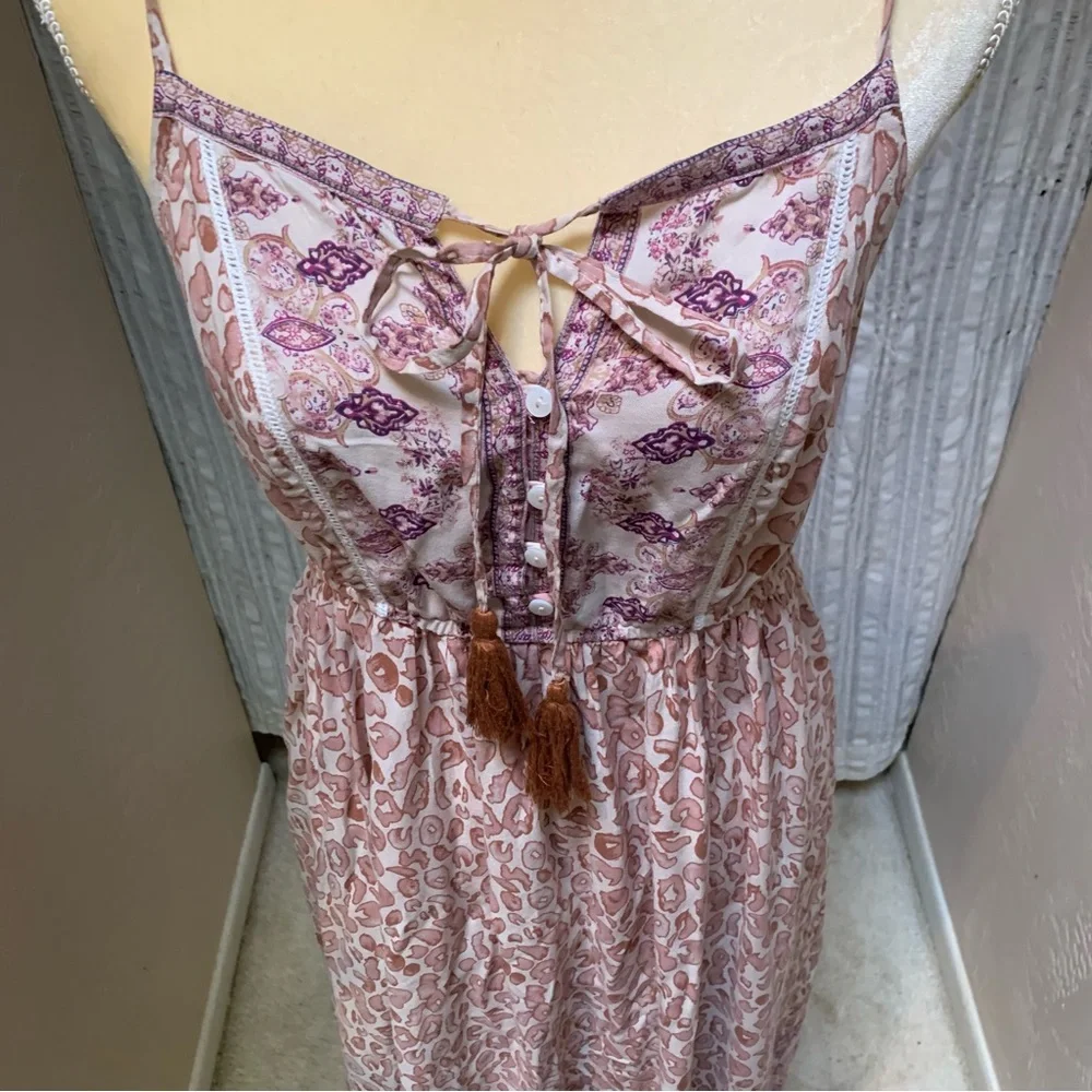Mauve bohemian sundress mid length - Picture 4 of 11